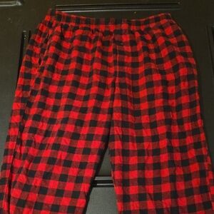 Red and Black Plaid Pajama Pants